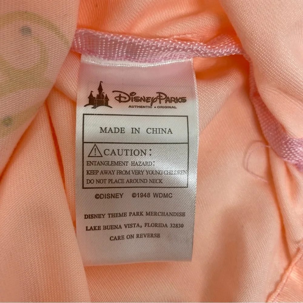 Disney Parks Bibbidi Bobbidi Boutique Pink Gold Cinch Fabric Backpack Princess